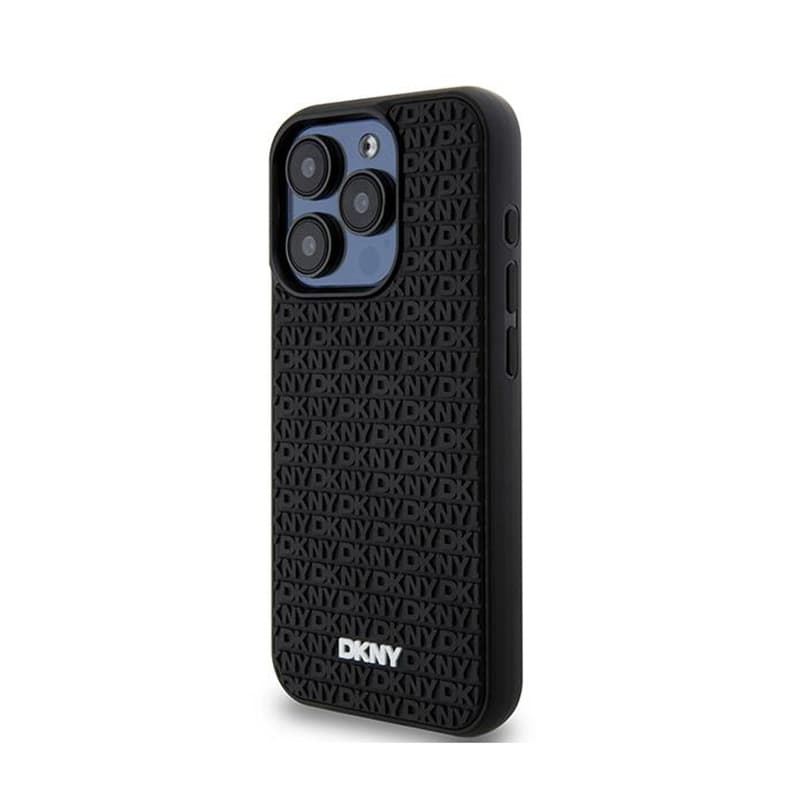 DKNY 3D Rubber Repeat Pattern - Case for iPhone 15 Pro (Black) 2