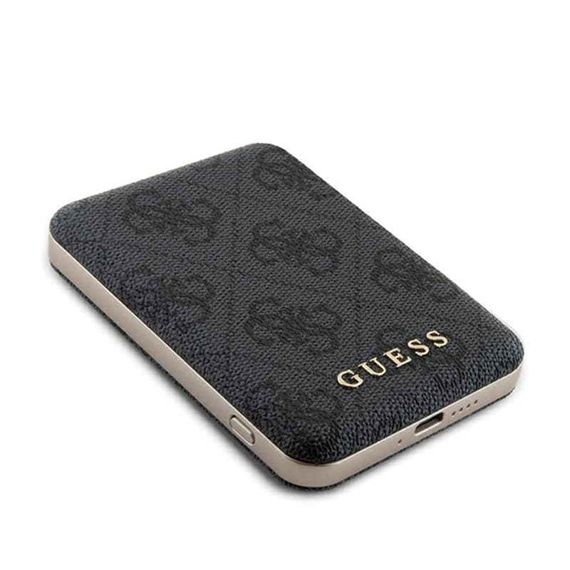 Guess 4G Leather Metal Logo MagSafe - Power Bank inductive 5000 mAh 15W MagSafe (black) 3