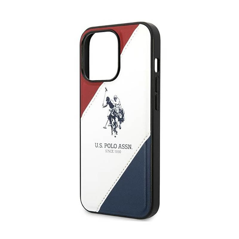 US Polo Assn Tricolor Embossed - Case for iPhone 14 Pro Max (White) 6