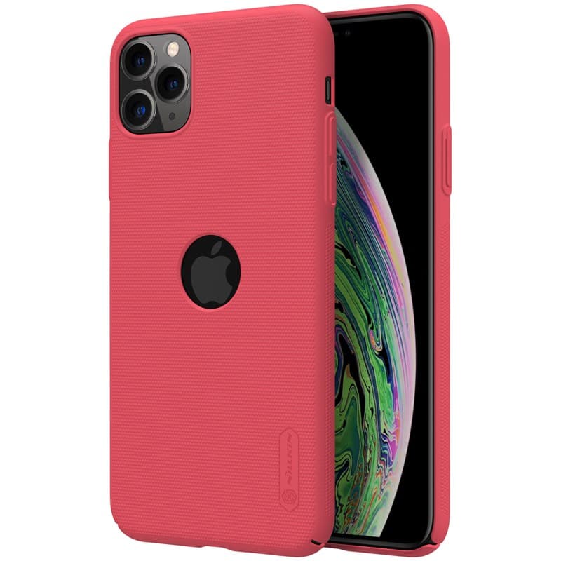Nillkin Super Frosted Shield - Case for Apple iPhone 11 Pro Max z wycięciem na logo (Bright Red)