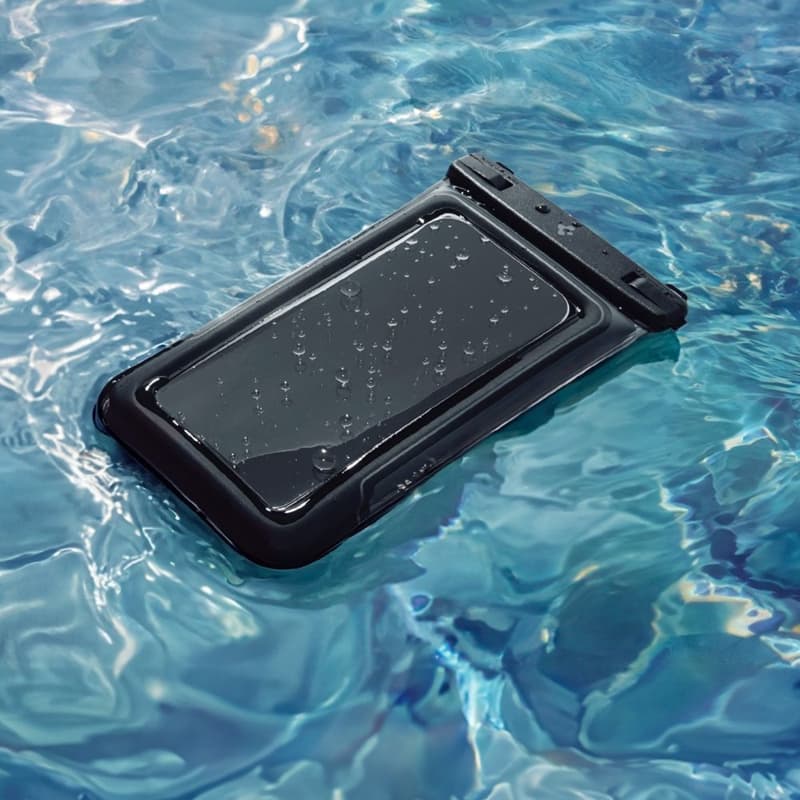 Spigen A611P Universal Waterproof Float Case 2-Pack - Waterproof Case for Smartphones up to 6.9" (Matte Black) 7