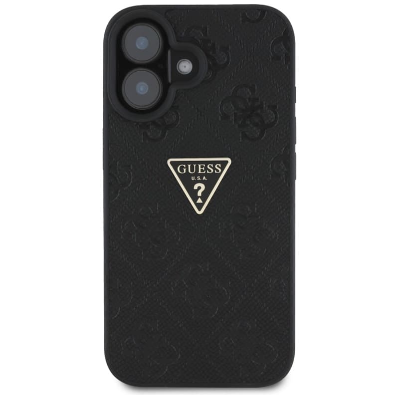 Guess Hot Stamp 4G Pattern Triangle Metal Logo - Case for iPhone 16 (black) 3