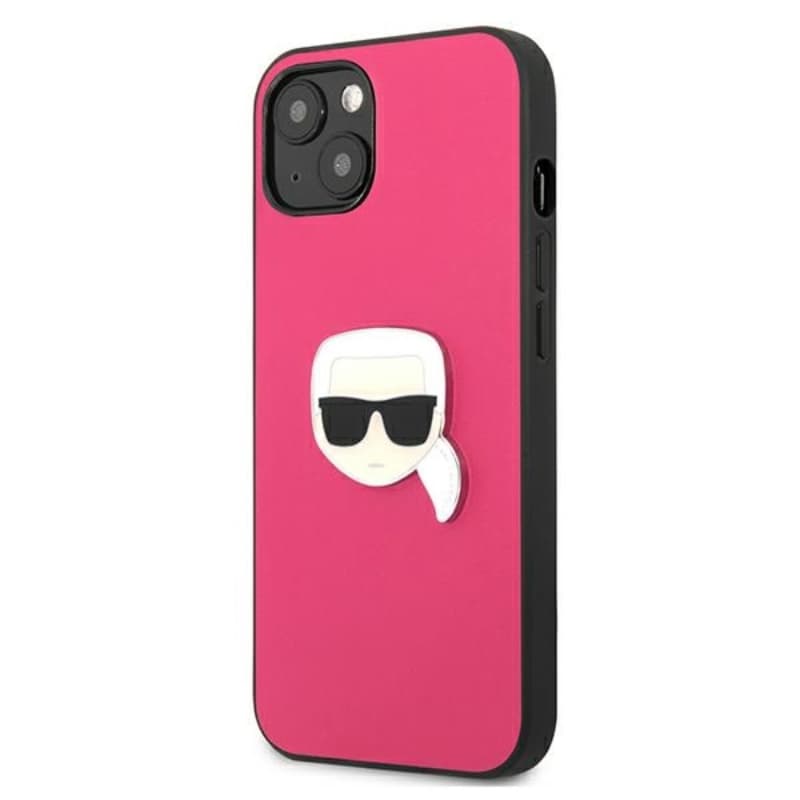 Karl Lagerfeld PU Leather Karl's Head Metal - Case for iPhone 13 mini (Pink) 2