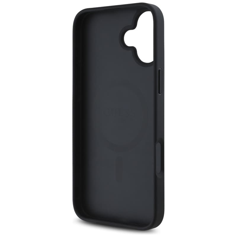 Guess Grained Printed Flower Pattern MagSafe - Case for iPhone 16 (black) 7