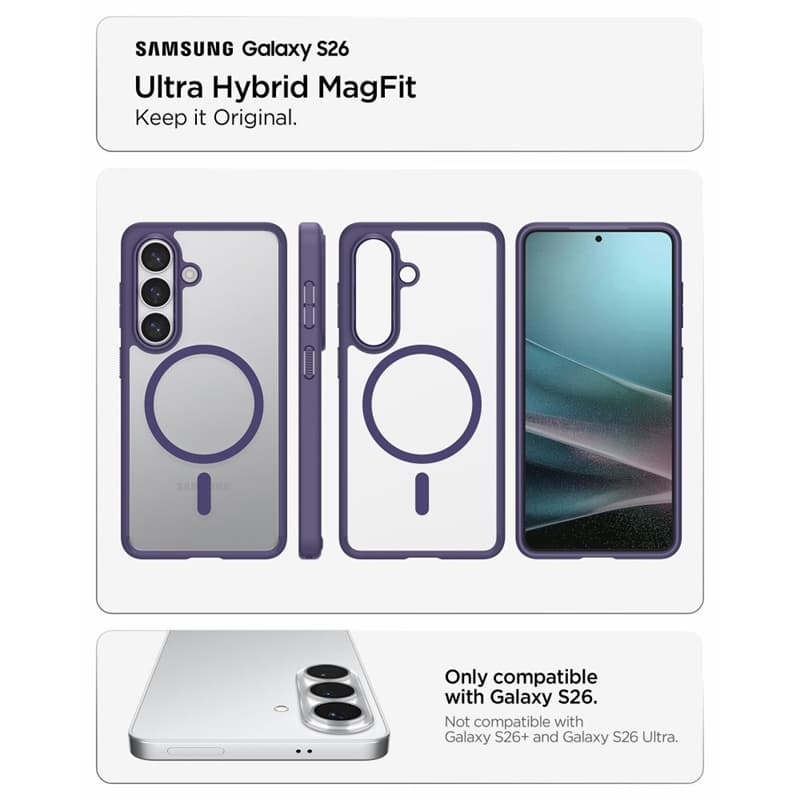 Spigen Ultra Hybrid Mag MagSafe - Case for Samsung Galaxy S26 (Deep Purple) 5