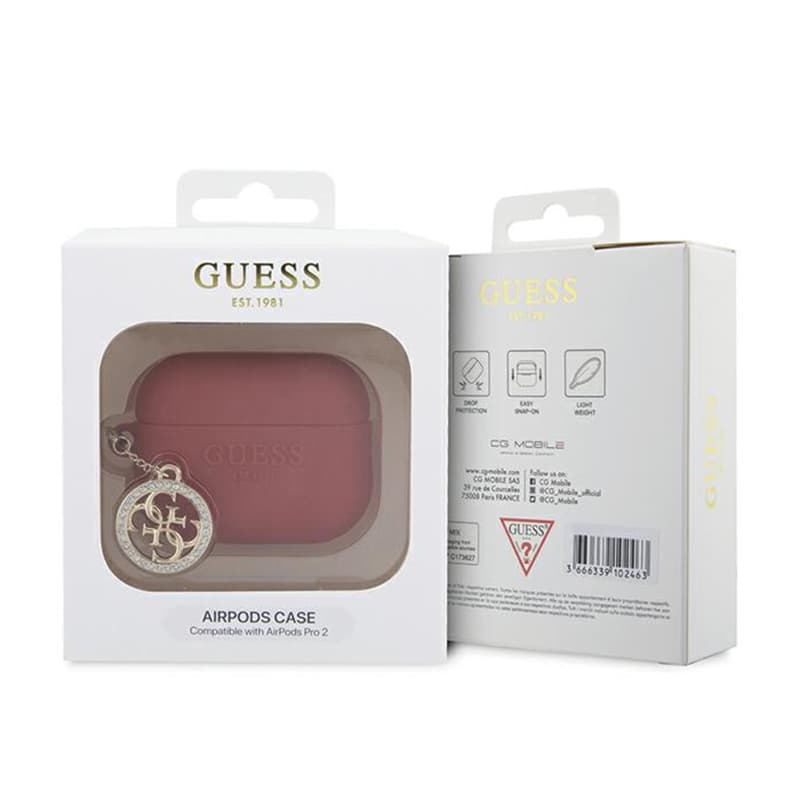 Guess 3D Rubber 4G Diamond Charm - AirPods Pro 2 Case (Red) 4