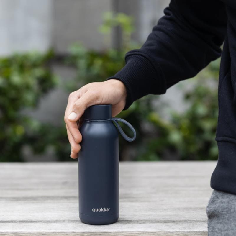 Quokka Solid With Strap - 510ml Stainless Steel Thermos Bottle with Strap (Slate) 5