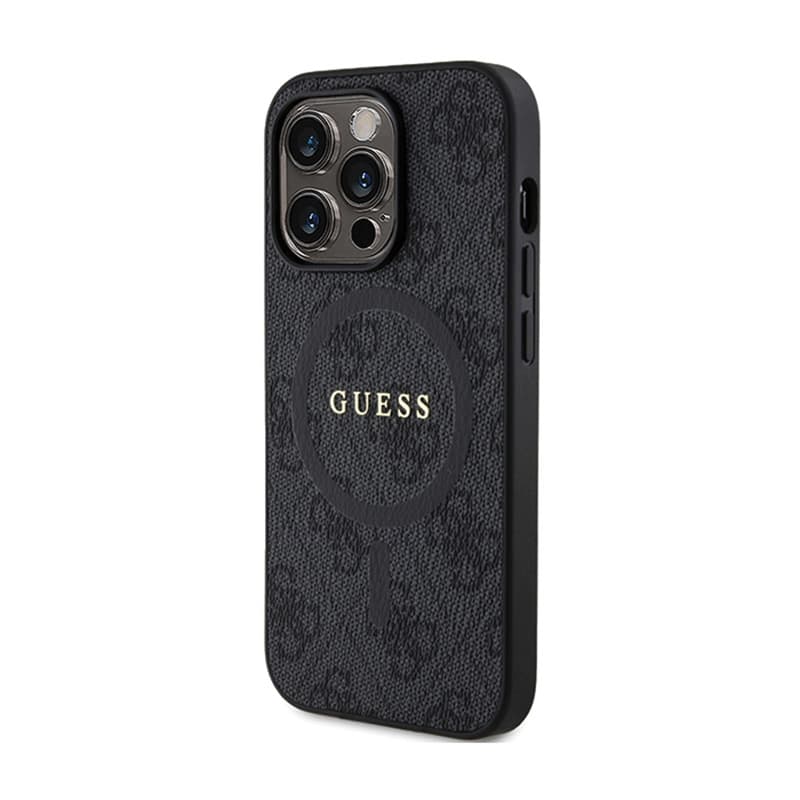 Guess 4G Collection Leather Metal Logo MagSafe - Case for iPhone 14 Pro (black) 2