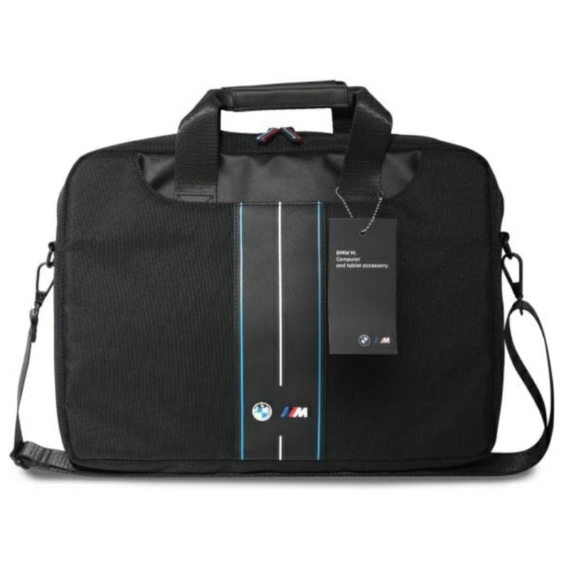 BMW Nylon Blue Stripe - Laptop Bag 16" (Black) 4