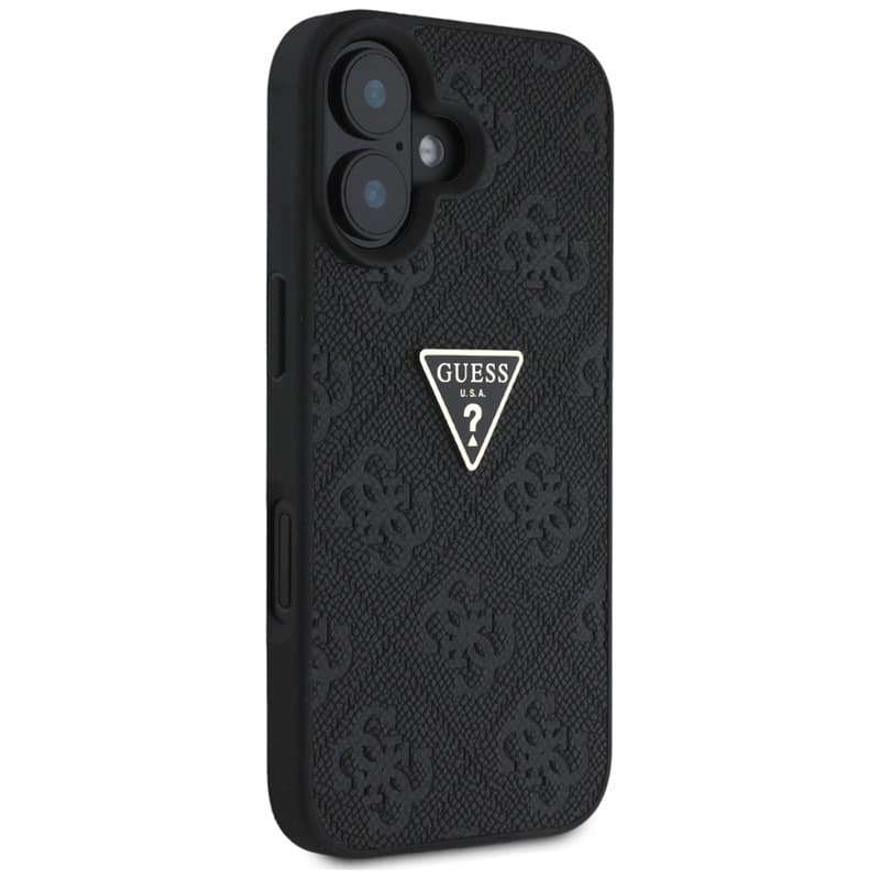 Guess Hot Stamp 4G Pattern Triangle Metal Logo - Case for iPhone 16 (black) 4