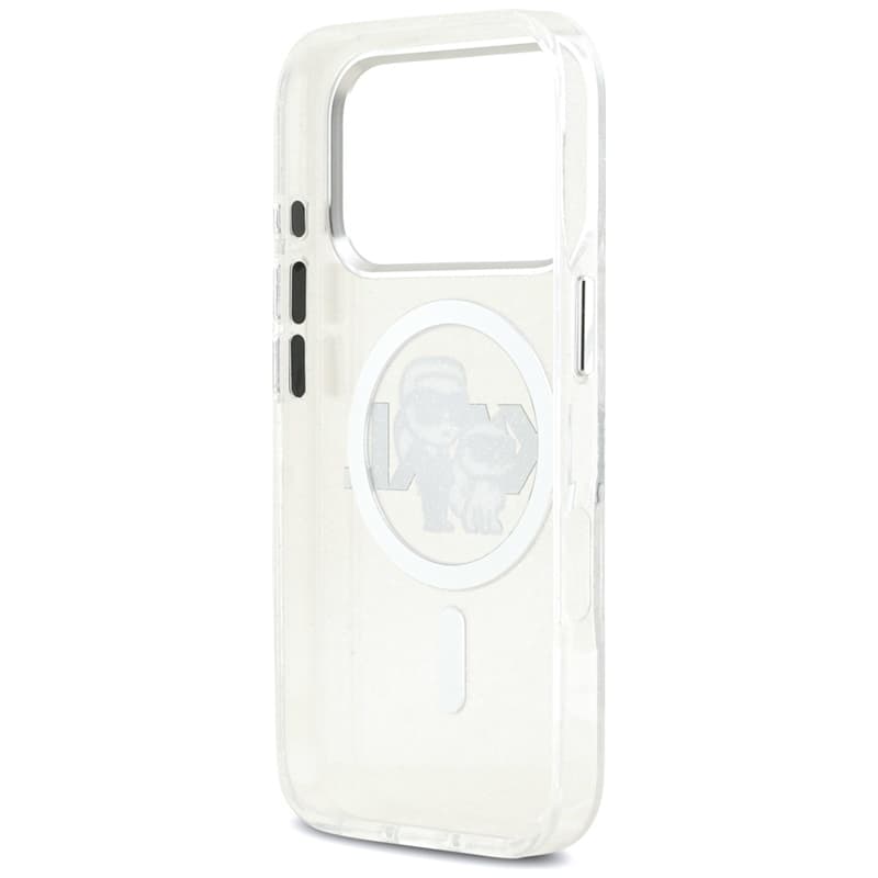 Karl Lagerfeld IML Glitter Karl & Choupette Sketch Logo MagSafe - Case for iPhone 17 Pro (transparent) 7