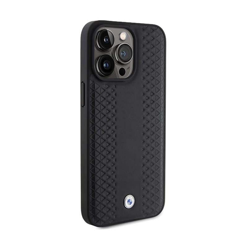 BMW Leather Diamond Pattern - Case for iPhone 15 Pro (Black) 4