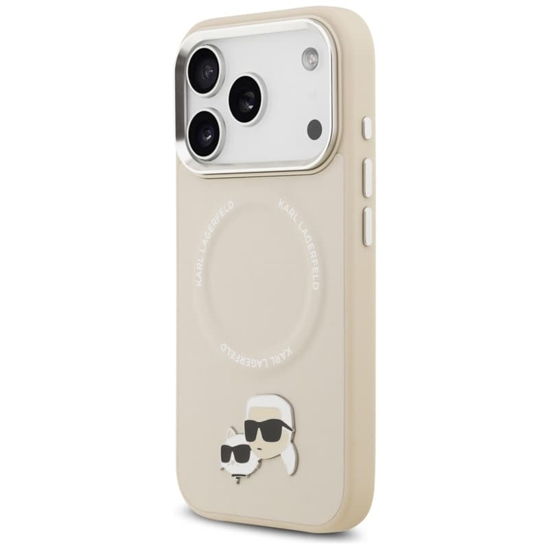 Karl Lagerfeld Karl & Choupette Pins MagSafe - Case for iPhone 17 Pro Max (beige) 2