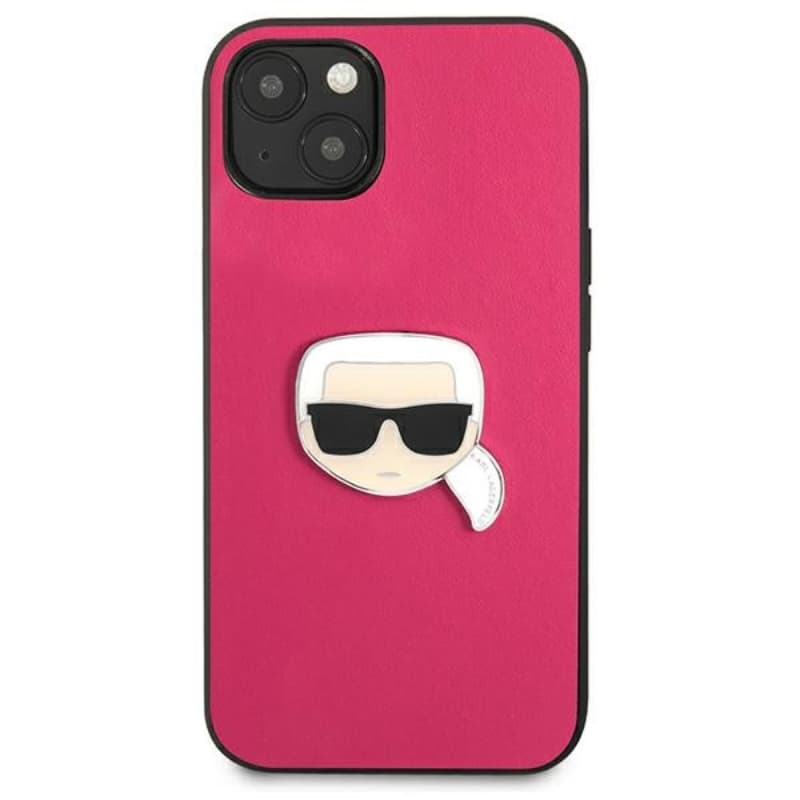 Karl Lagerfeld PU Leather Karl's Head Metal - Case for iPhone 13 mini (Pink) 3