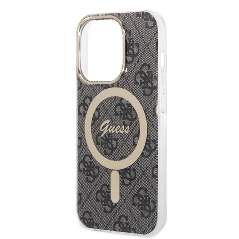 Guess Bundle Pack MagSafe 4G - Set of case for iPhone 14 Pro + MagSafe charger (Black/Gold) 7