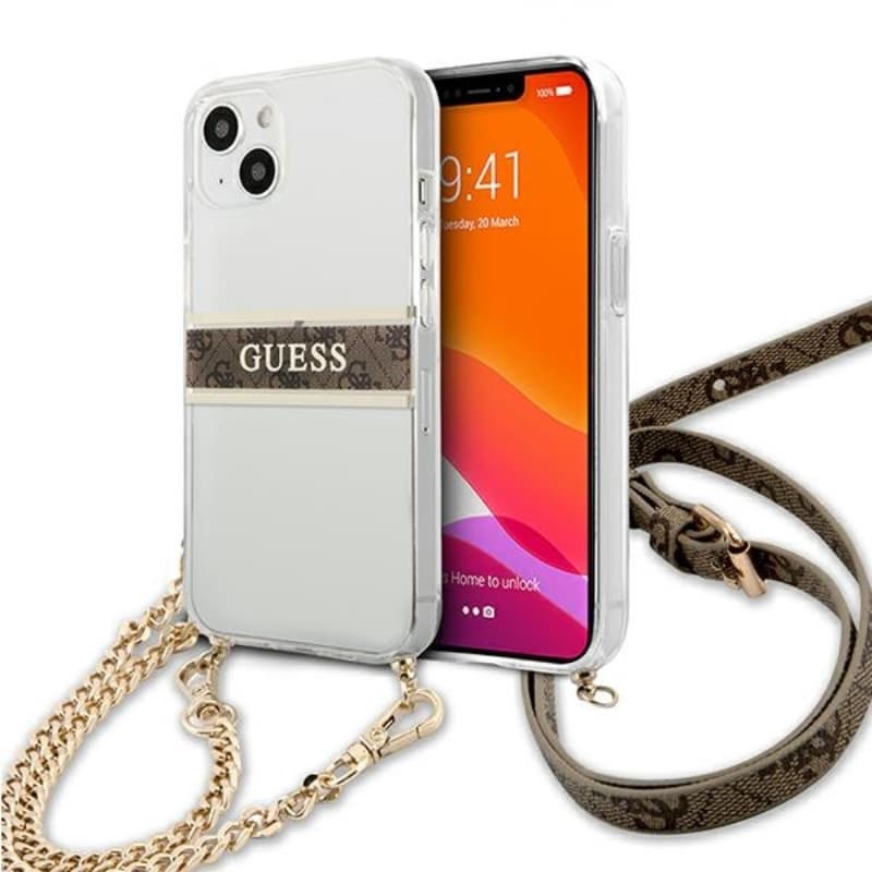 Guess 4G Gold Stripe Crossbody - Case for iPhone 13 mini 1