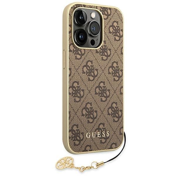 Guess 4G Charms Collection - Case for iPhone 14 Pro (Brown) 3