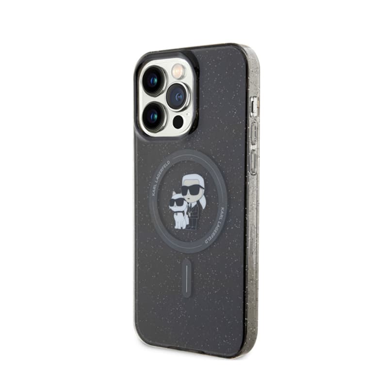 Karl Lagerfeld Karl & Choupette Glitter Magsafe - Case for iPhone 15 Pro Max (Black) 2
