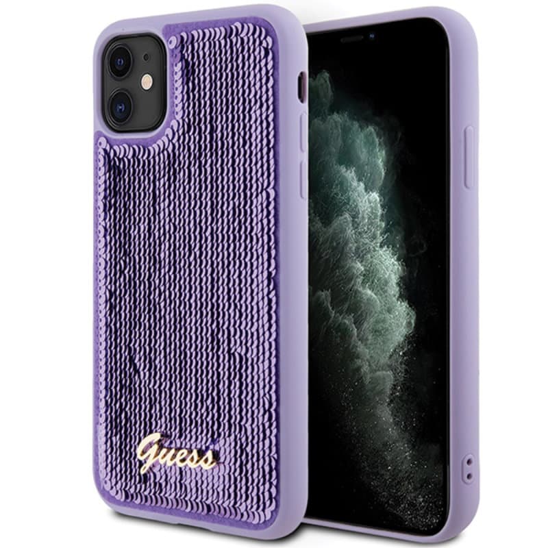 Guess Sequin Script Metal - iPhone 11 Case (purple) 1