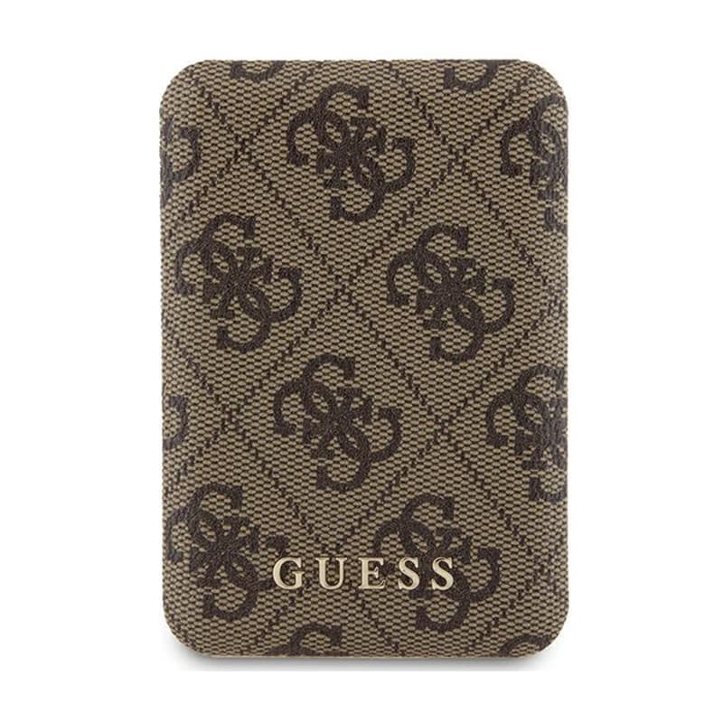 Guess 4G Leather Metal Logo MagSafe - Power Bank inductive 5000 mAh 15W MagSafe (brown) 1