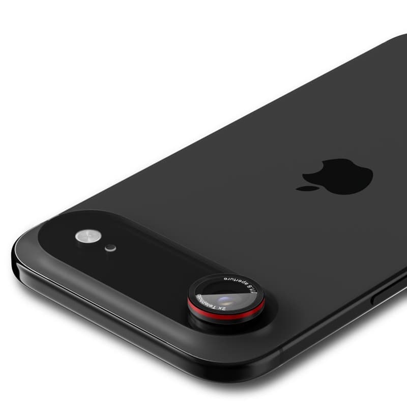 Spigen Optik Pro L-Series Glas.TR EZ Fit 2-Pack – Lens Protective Glass for iPhone Air (2 pcs) (Black / Red) 4