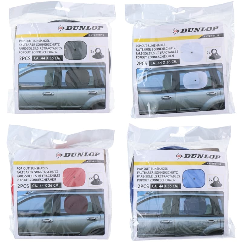 Dunlop - Sun visor for car side windows 36x44 cm 2 pcs (red) 3