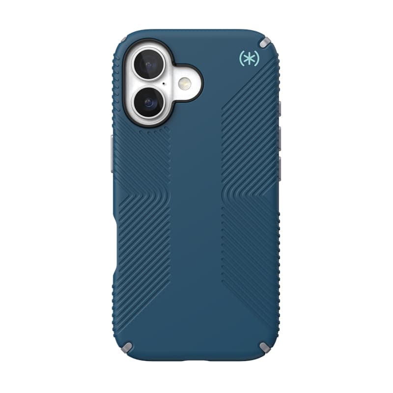 Speck Presidio2 Grip MagSafe - iPhone 17 Case (Deep Sea/Silver Metallic) 8