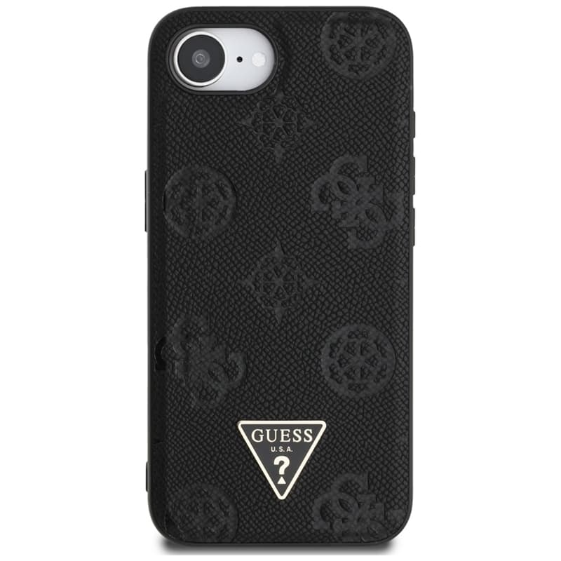 Guess Grained Hot Stamp Peony Triangle Logo MagSafe - Case for iPhone 16e (black) 3