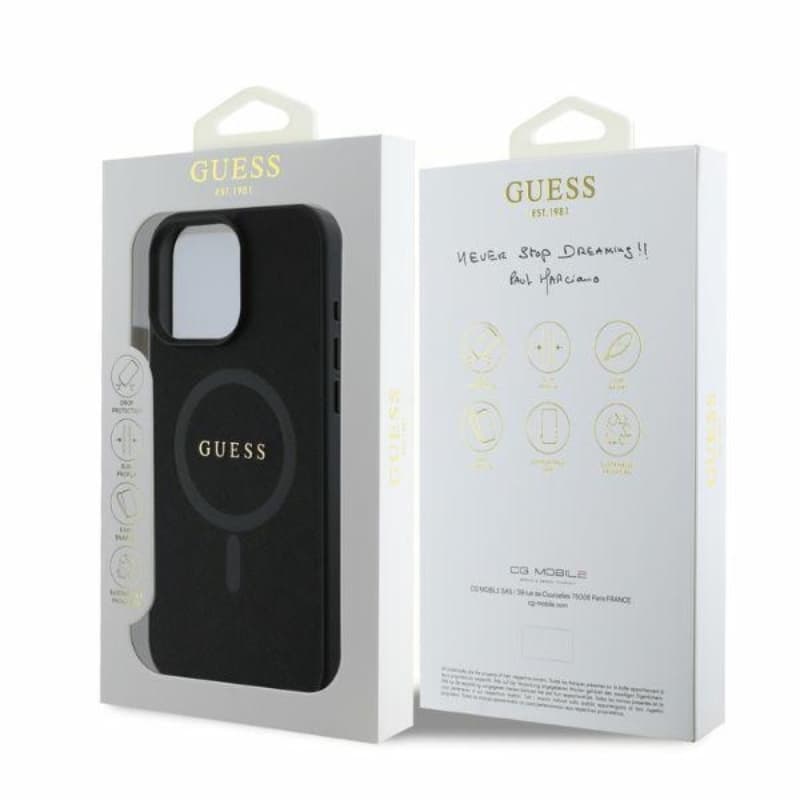 Guess Saffiano Classic Logo MagSafe - Case for iPhone 16 Pro (black) 4