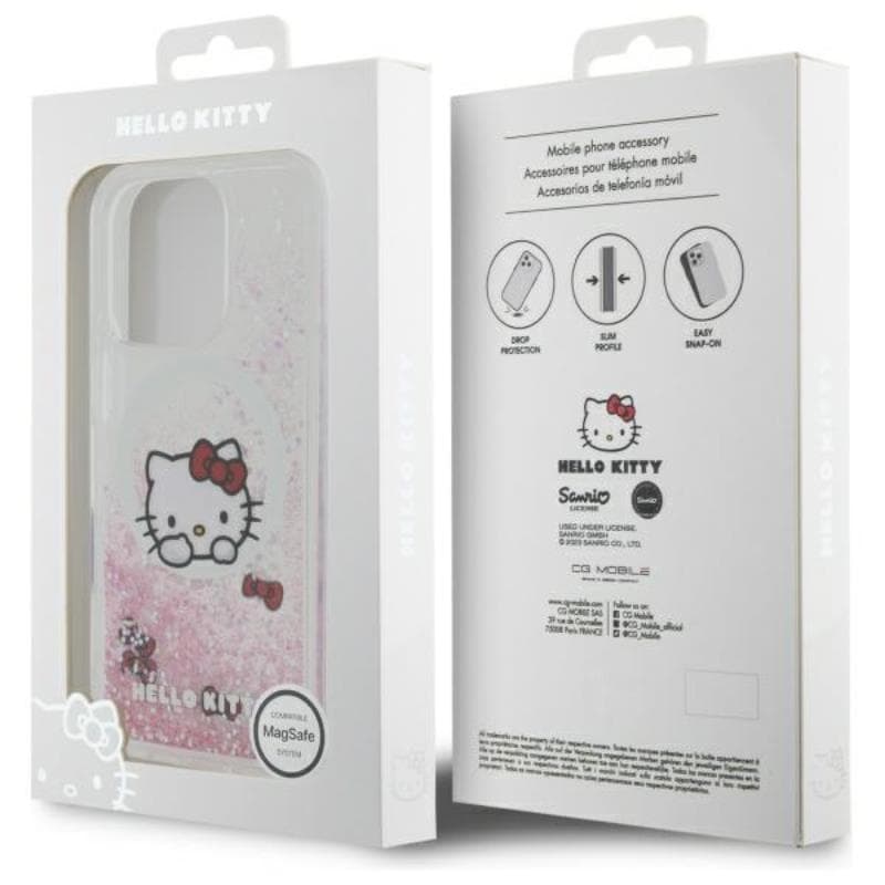 Hello Kitty Liquid Glitter Sweet Kitty Bows MagSafe - Case for iPhone 16 Pro (white) 8