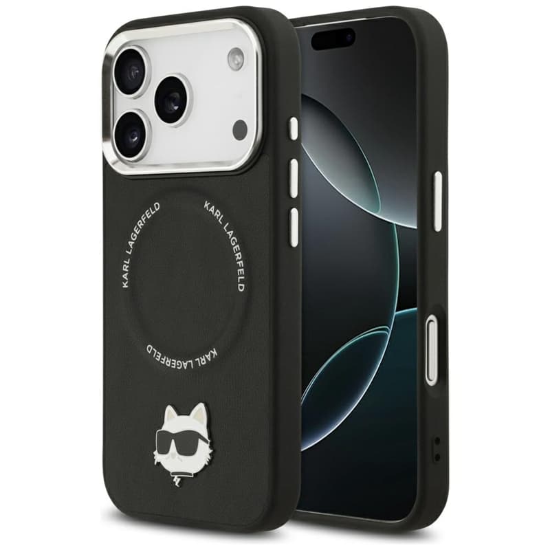 Karl Lagerfeld Choupette Pin MagSafe - Case iPhone 17 Pro Max (black)