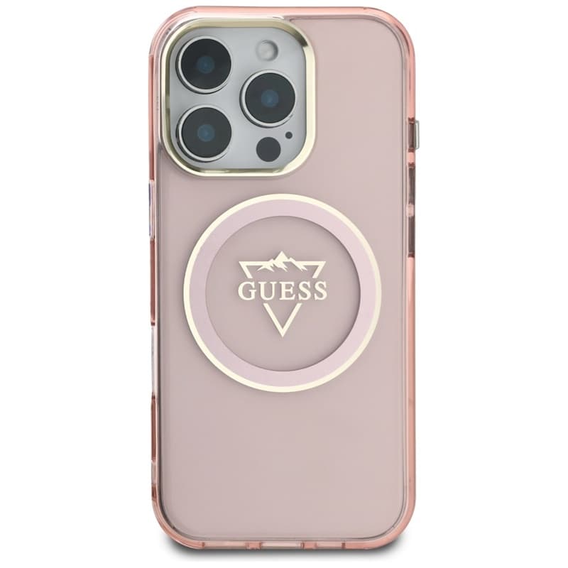 Guess IML Metal Mountain Logo MagSafe - Case for iPhone 16 Pro Max (pink) 3