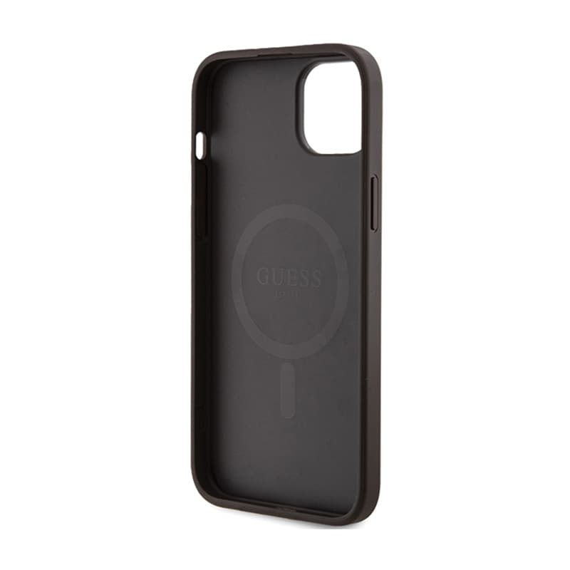 Guess 4G Collection Leather Metal Logo MagSafe - Case for iPhone 15 Plus / 14 Plus (brown) 7