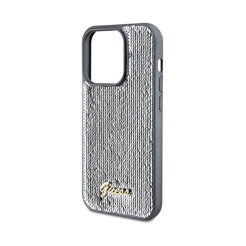 Guess Sequin Script Metal - iPhone 14 Pro Max Case (Silver) 6