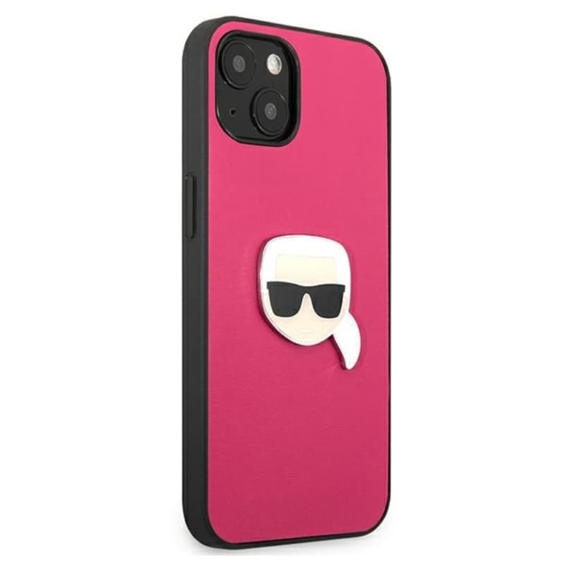 Karl Lagerfeld PU Leather Karl's Head Metal - Case for iPhone 13 mini (Pink) 4