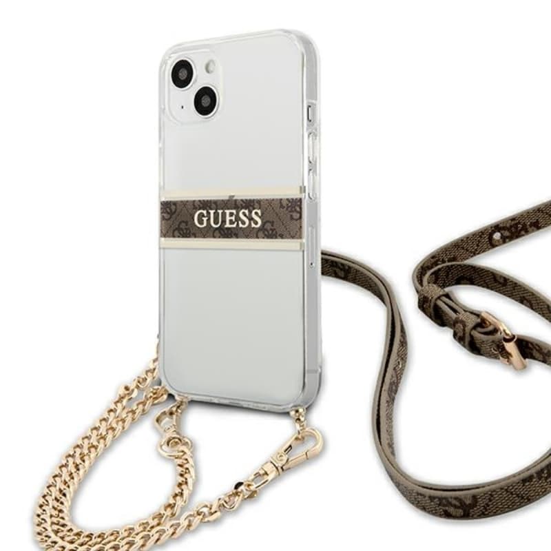 Guess 4G Gold Stripe Crossbody - Case for iPhone 13 mini 2