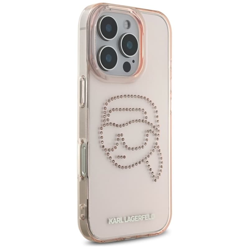 Karl Lagerfeld IML Rhinestones Karl Head - Case for iPhone 16 Pro (pink) 4