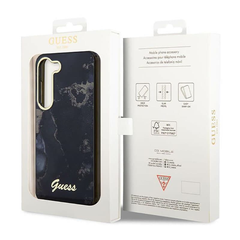 Guess Golden Marble Collection - Case for Samsung Galaxy S23+ (Black) 8