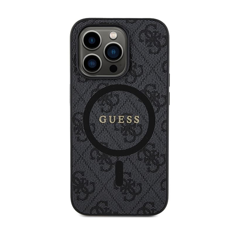 Guess 4G Collection Leather Metal Logo MagSafe - Case for iPhone 14 Pro (black) 3