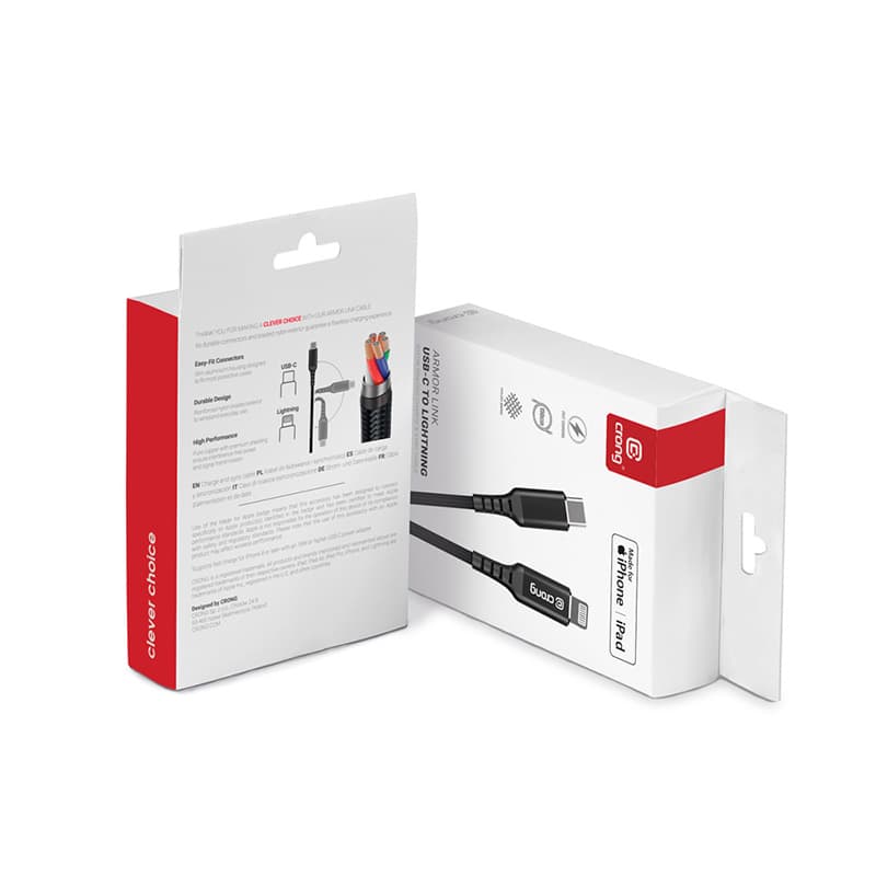 Crong Armor Link - USB-C Lightning Fast Charging MFi Cable 150cm (black) 8