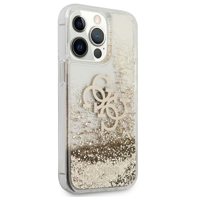 Guess Liquid Glitter 4G Big Logo - Case for iPhone 13 Pro Max (Gold) 4