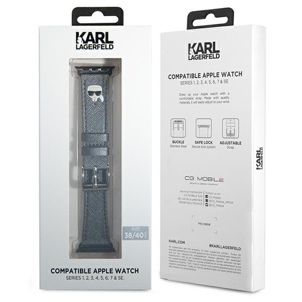 Karl Lagerfeld Silicone Karl Head - Watch Strap for Apple Watch 38/40/41 mm (Black) 2