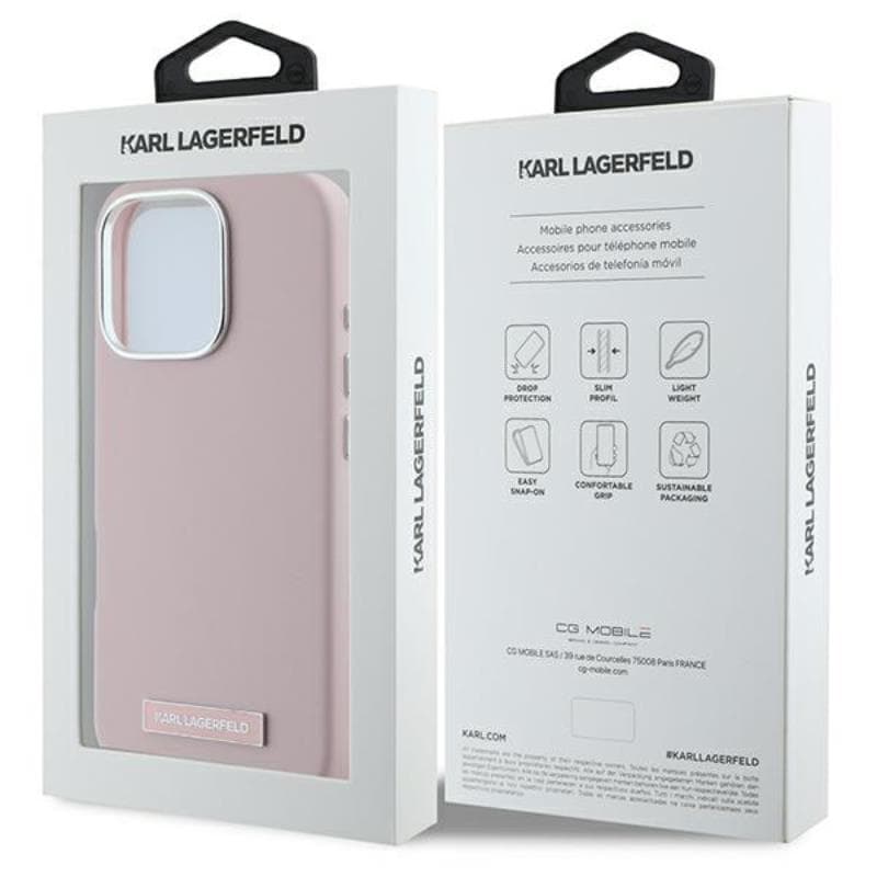 Karl Lagerfeld FW Metal Plate MagSafe - Case for iPhone 16 Pro (pink) 8