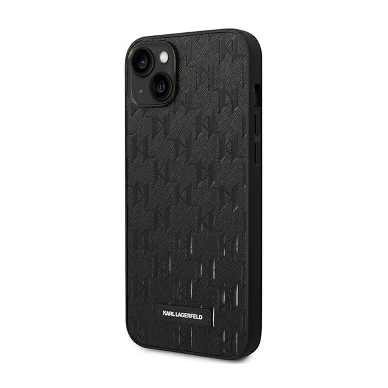 Karl Lagerfeld Saffiano Mono Metal Logo - Case for iPhone 14 Plus (Black) 2