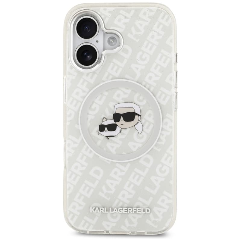 Karl Lagerfeld IML Glitter Karl & Choupette Heads Logo MagSafe - Case for iPhone 17 (gray) 3