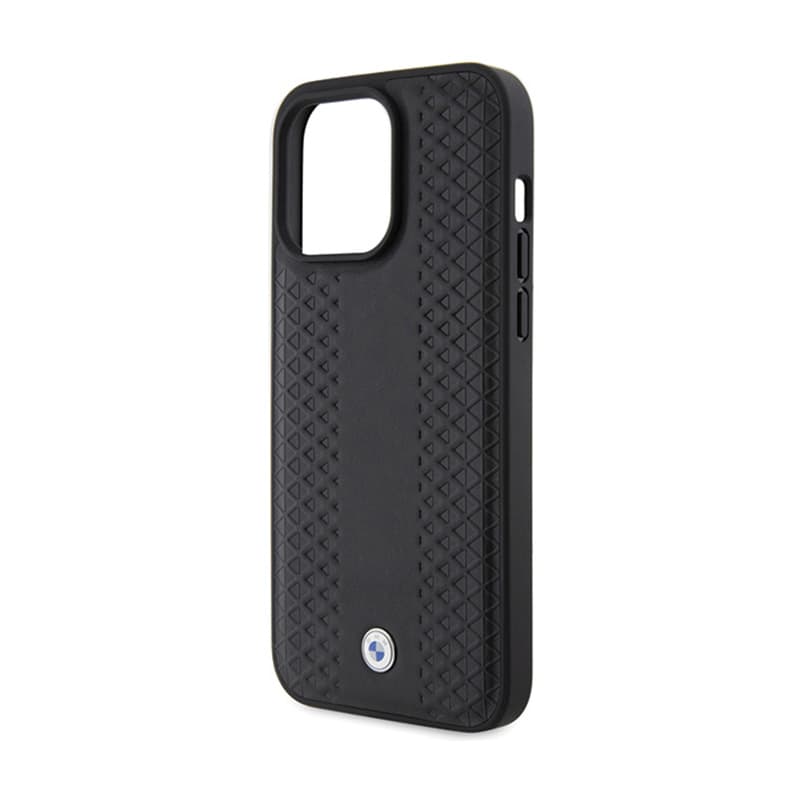 BMW Leather Diamond Pattern - Case for iPhone 15 Pro (Black) 6