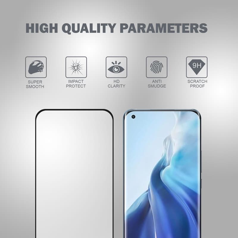 Crong 3D Armor Glass - 9H Full Glue Tempered Glass for Xiaomi Mi 11 Full Screen + Installation Frame 2