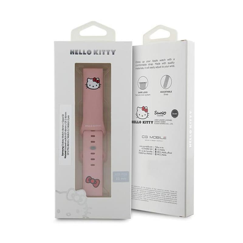 Hello Kitty Silicone Kitty Head - Universal strap for smartwatch 22 mm (pink) 4