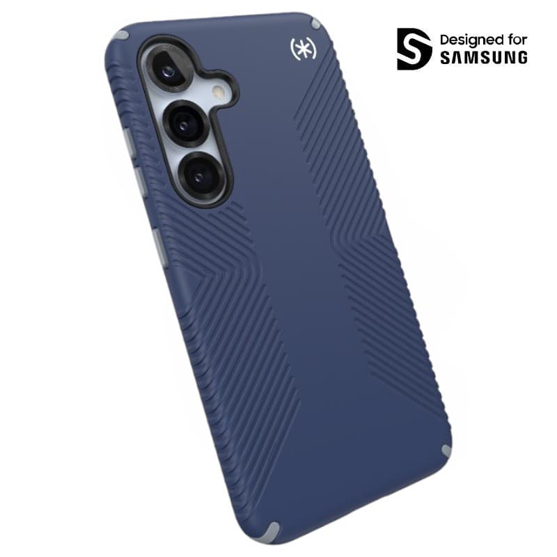 Speck Presidio2 Grip Magnet - Samsung Galaxy S25 / 24 MagSafe Case (Coastal Blue/Dust Gray/White)