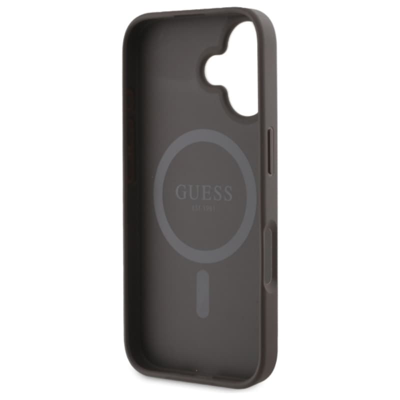 Guess Peony On 4G Background MagSafe - Case for iPhone 16 (brown) 7